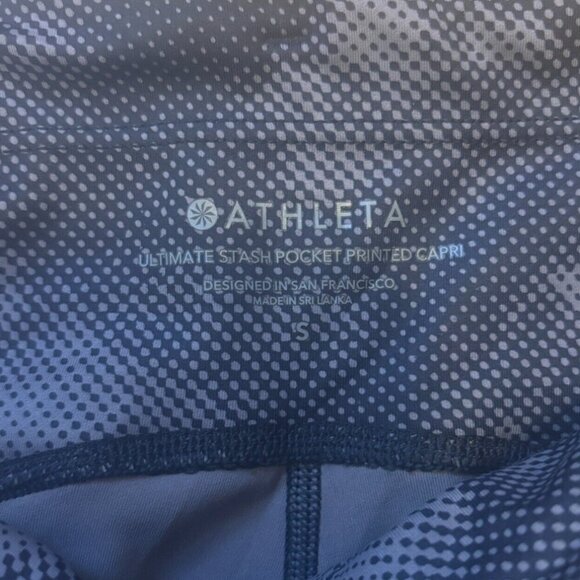 Athleta Ultimate Stash Pocket Printed Capri Leggings S - Black/Gray - Picture 2 of 4